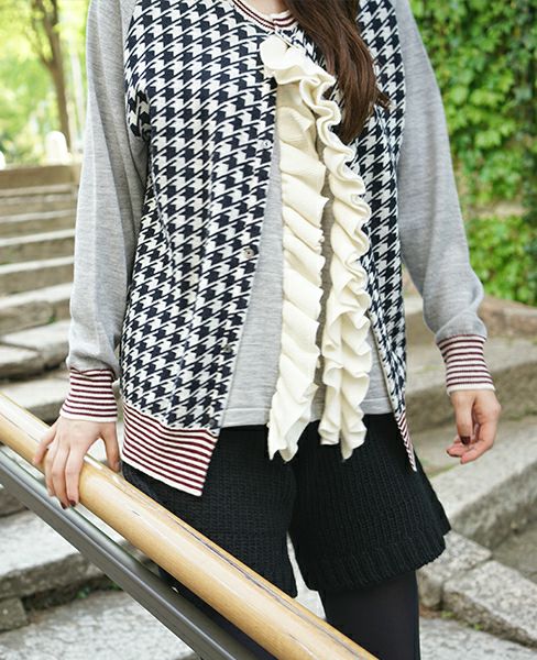 SWANLAKE.フリルカーディガン[navy]