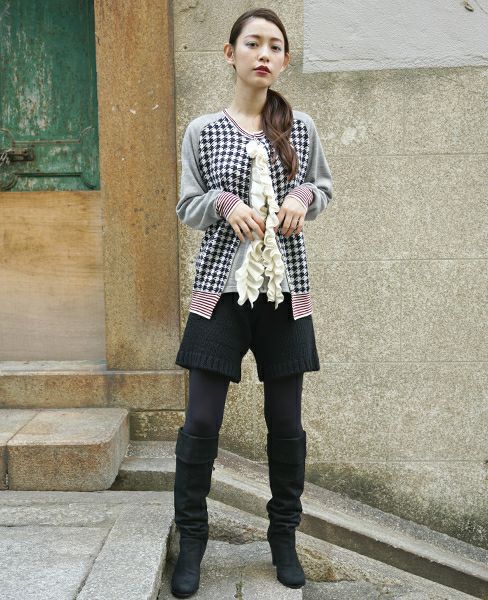 SWANLAKE.フリルカーディガン[navy]