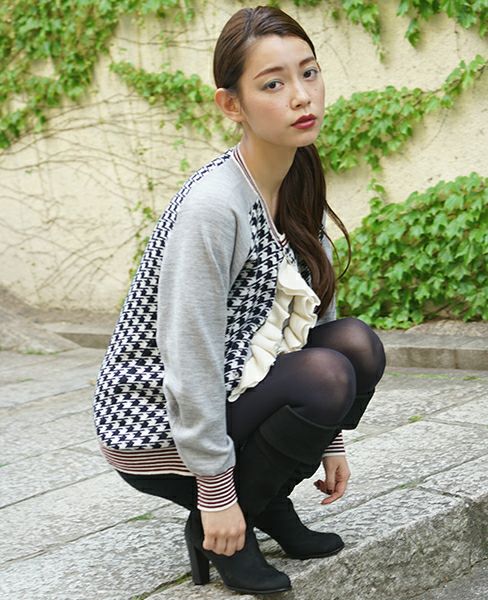 SWANLAKE.フリルカーディガン[navy]