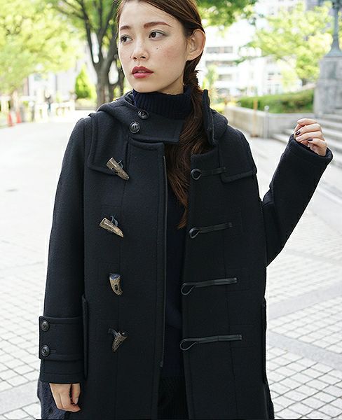 SWANLAKE バッククッショニングダッフルコート[black]