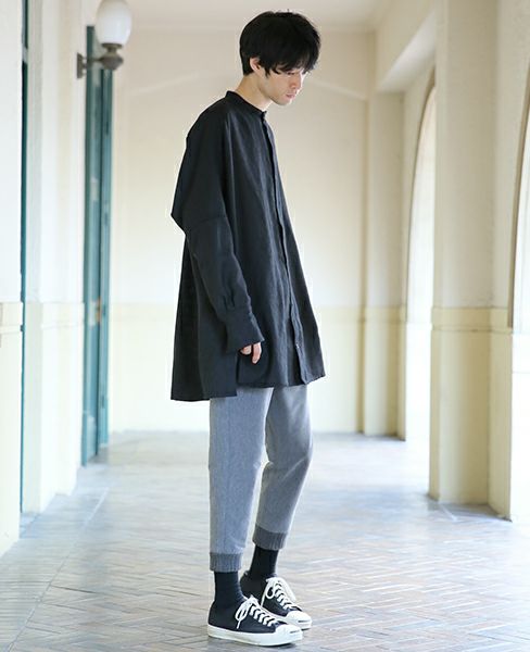 YANTOR.Grosgrain Rib Pants(Y164PT07-GRAY)