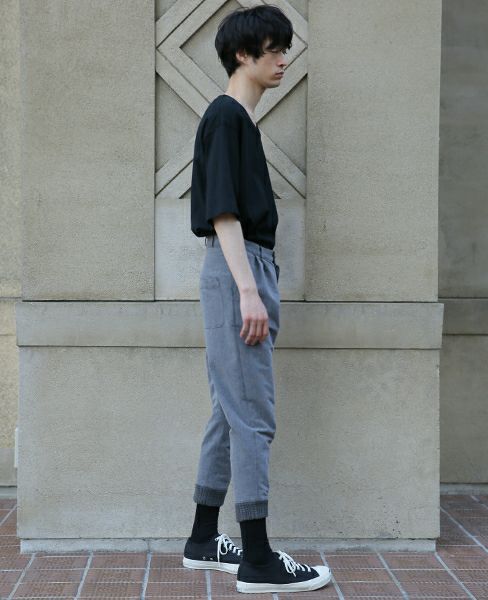 YANTOR.Grosgrain Rib Pants(Y164PT07-GRAY)