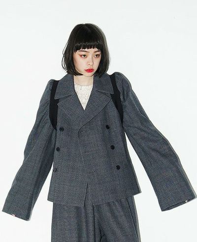 MIYAO ミヤオ.ウールグレンチェック.ML-C-04/2.グレー×黒