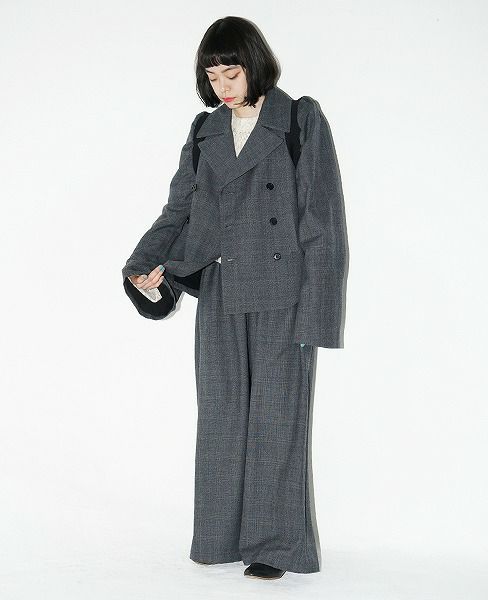 MIYAO ミヤオ.ウールグレンチェック.ML-C-04/2.グレー×黒