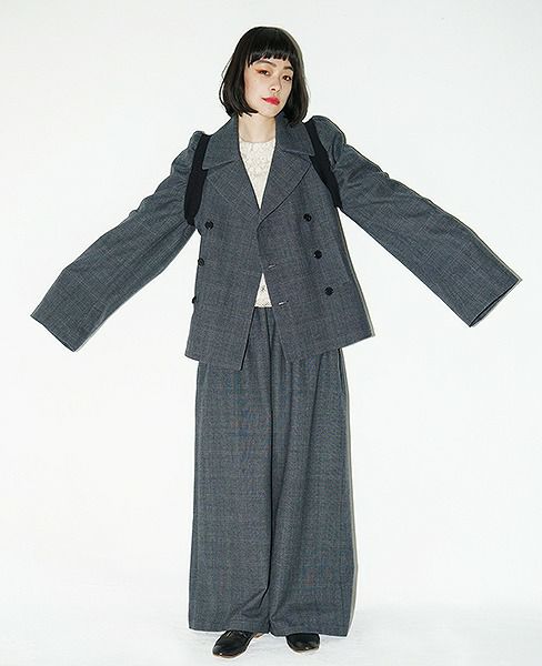 MIYAO ミヤオ.ウールグレンチェック.ML-C-04/2.グレー×黒