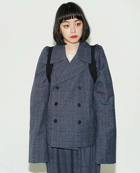 MIYAO ミヤオ.ウールグレンチェック.ML-C-04/2.グレー×黒