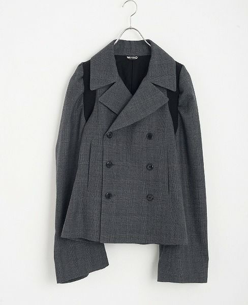 MIYAO ミヤオ.ウールグレンチェック.ML-C-04/2.グレー×黒