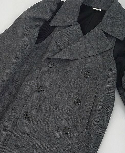 MIYAO ミヤオ.ウールグレンチェック.ML-C-04/2.グレー×黒