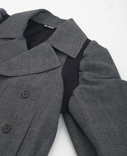 MIYAO ミヤオ.ウールグレンチェック.ML-C-04/2.グレー×黒