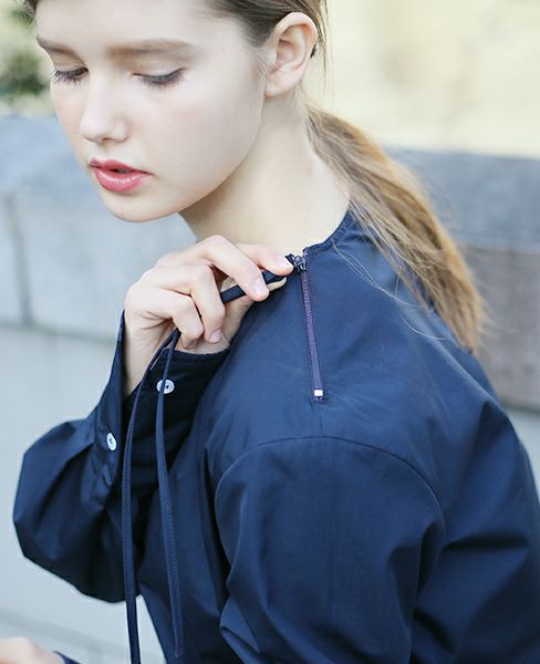 STUDIO NICHOLSON.NOISY COTTON ZIP TOP  [PINO・SN-122]