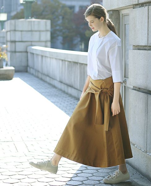 STUDIO NICHOLSON.SIDE TIE FULL SKIRT [BENTO・SN-107]