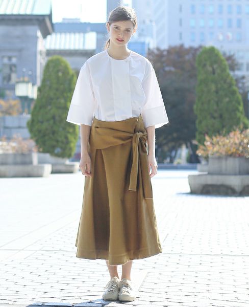 STUDIO NICHOLSON.SIDE TIE FULL SKIRT [BENTO・SN-107]