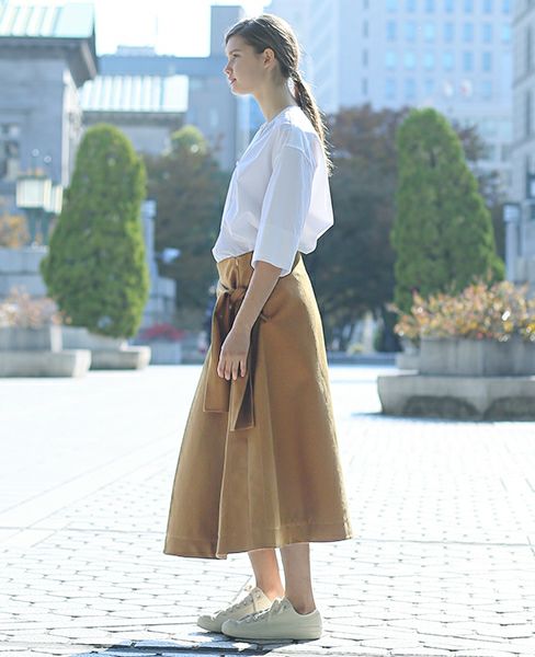 STUDIO NICHOLSON.SIDE TIE FULL SKIRT [BENTO・SN-107]
