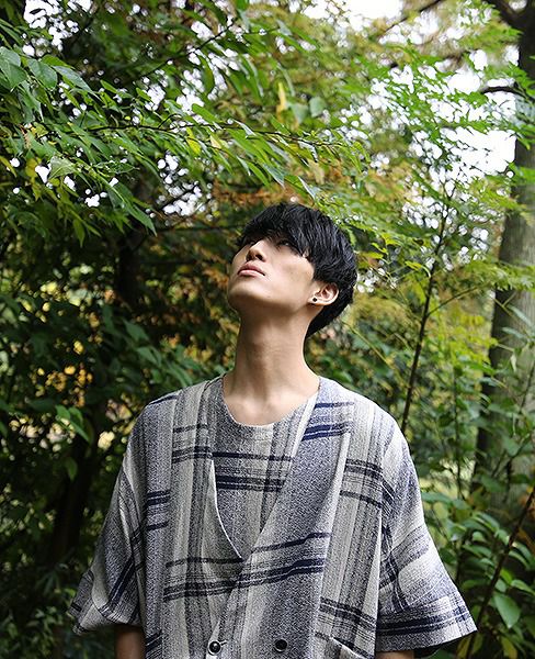 YANTOR.Amunzen Check Haori Coat[Y173CO03/BLUE]