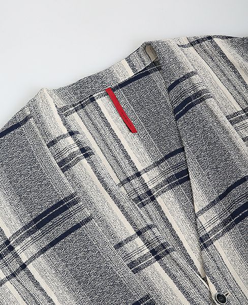 YANTOR.Amunzen Check Haori Coat[Y173CO03/BLUE]