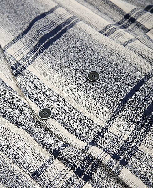 YANTOR.Amunzen Check Haori Coat[Y173CO03/BLUE]