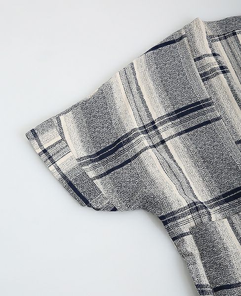 YANTOR.Amunzen Check Haori Coat[Y173CO03/BLUE]