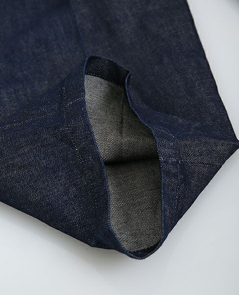 YANTOR.Linen Denim 1:2 tuck Pants[Y173PT05/BLUE]