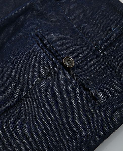 YANTOR.Linen Denim 1:2 tuck Pants[Y173PT05/BLUE]