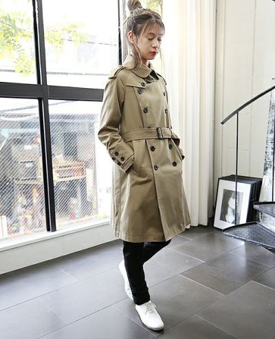 SWANLAKE.プレーントレンチコート[CO-765/BEIGE]:i