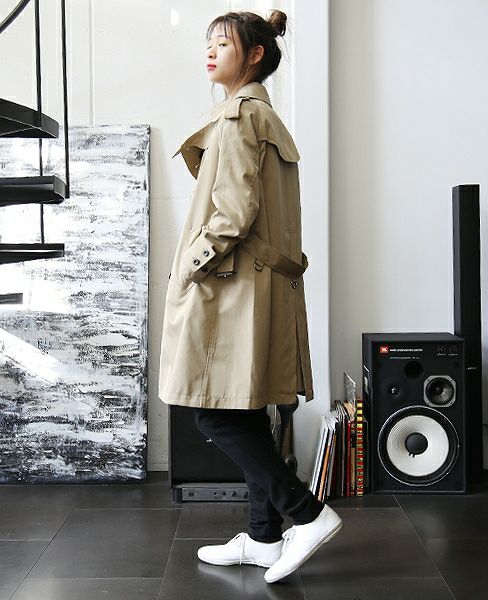 SWANLAKE.プレーントレンチコート[CO-765/BEIGE]:i