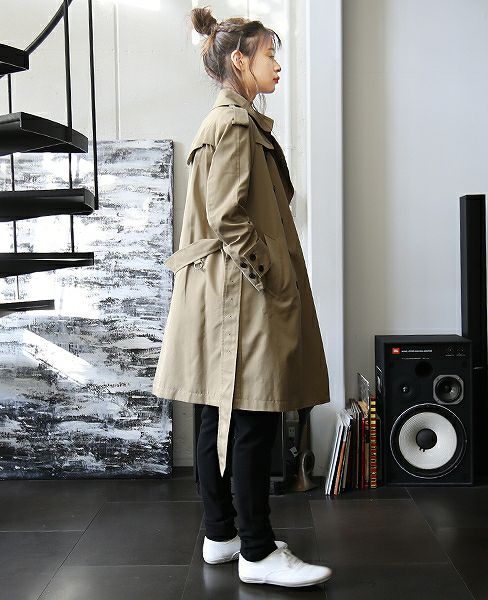 SWANLAKE.プレーントレンチコート[CO-765/BEIGE]:i