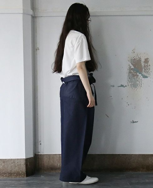 hatra×Palm maison.ハトラ×パームメゾン.限定復刻 ・巻デニム ワイド [NAVY]_
