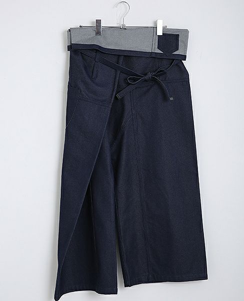 hatra×Palm maison.ハトラ×パームメゾン.限定復刻 ・巻デニム ワイド [NAVY]_