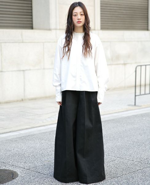 BELPER.TUCK WIDE DENIM PANTS [07121117]