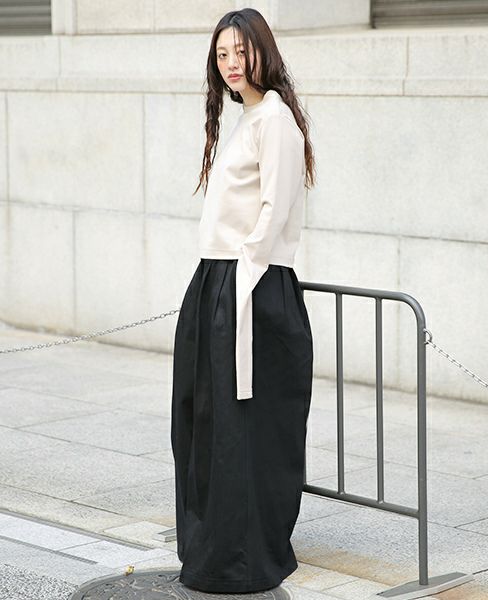 BELPER.TUCK WIDE DENIM PANTS [07121117]