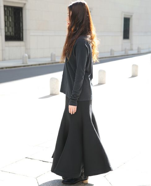 SWANLAKE.ボンディングチューリップスカート[SK-1006/BLACK]