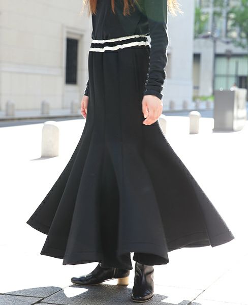 SWANLAKE.ボンディングチューリップスカート[SK-1006/BLACK]