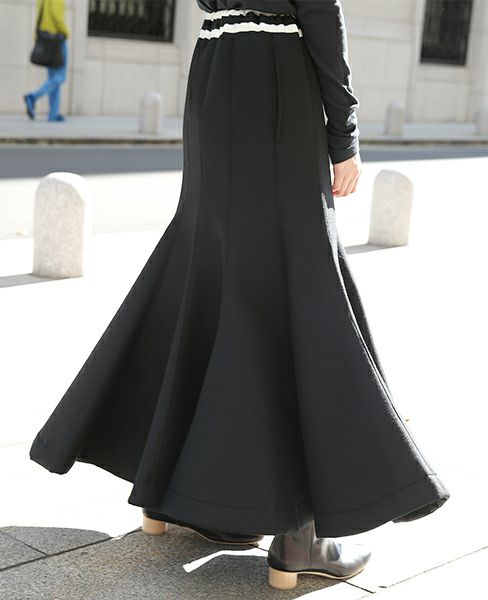 SWANLAKE.ボンディングチューリップスカート[SK-1006/BLACK]