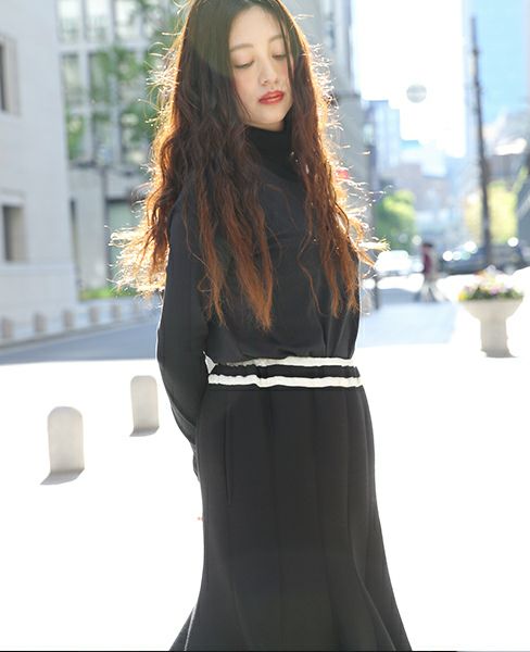 SWANLAKE.ボンディングチューリップスカート[SK-1006/BLACK]