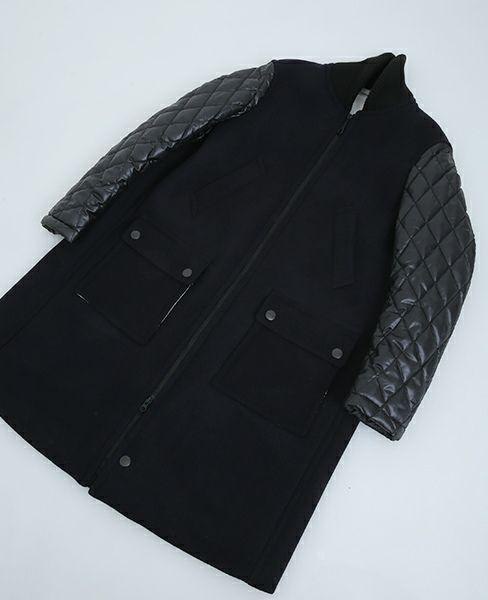 SWANLAKE.キルティングショルダーコート[CO-1005/BLACK]-Z