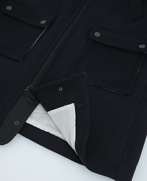 SWANLAKE.キルティングショルダーコート[CO-1005/BLACK]-Z