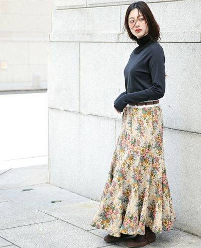 SWANLAKE.ゴブランチューリップスカート[SK-1007/BEIGE]