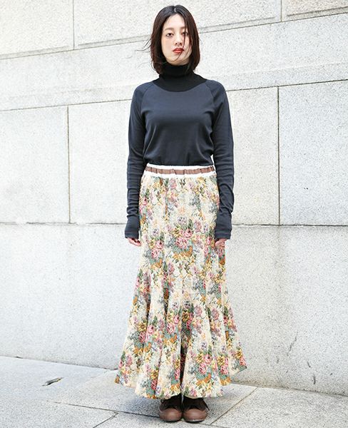 SWANLAKE.ゴブランチューリップスカート[SK-1007/BEIGE]