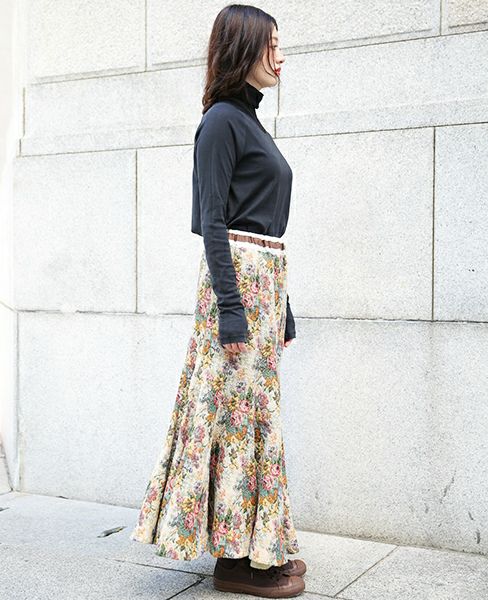 SWANLAKE.ゴブランチューリップスカート[SK-1007/BEIGE]