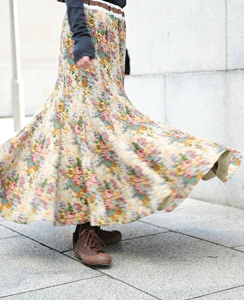 SWANLAKE.ゴブランチューリップスカート[SK-1007/BEIGE]