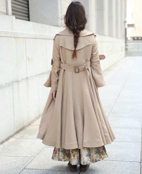 SWANLAKE.ロングチューリップトレンチコート[CO-1020/CAMEL]