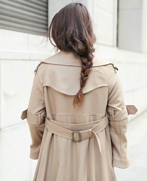 SWANLAKE.ロングチューリップトレンチコート[CO-1020/CAMEL]