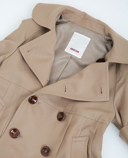 SWANLAKE.ロングチューリップトレンチコート[CO-1020/CAMEL]