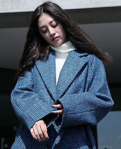 christian wijnants.CADIZ [3743 PIED DE POULE BLUE]