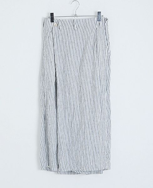suzuki takayuki.スズキタカユキ.wide legged pantsⅡ[S182-14/nude stripe]