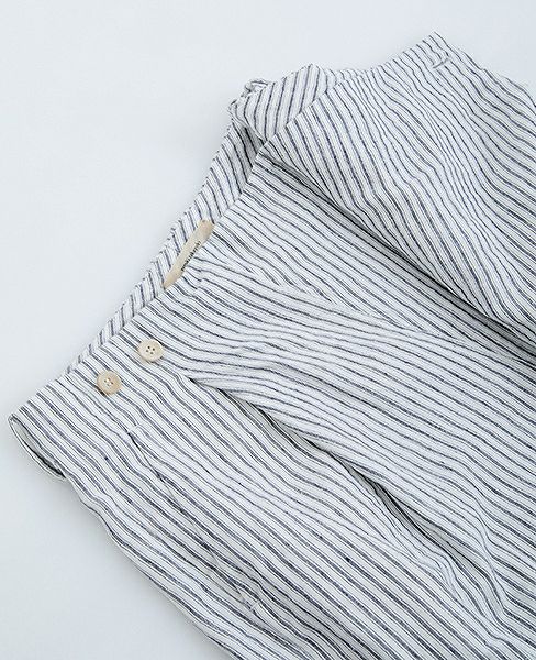 suzuki takayuki.スズキタカユキ.wide legged pantsⅡ[S182-14/nude stripe]
