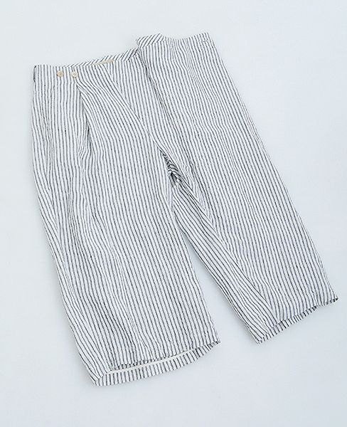 suzuki takayuki.スズキタカユキ.wide legged pantsⅡ[S182-14/nude stripe]