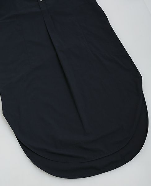 STUDIONICHOLSON.FINE STRIPE SPLIT SLLEVE COLLALESS LONG SHIRT DRESS [TIKI ・SN-315 ART.]