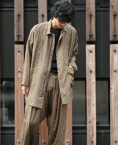 YANTOR.Geometric Long Jacket[Y183JK01/YELLOW]