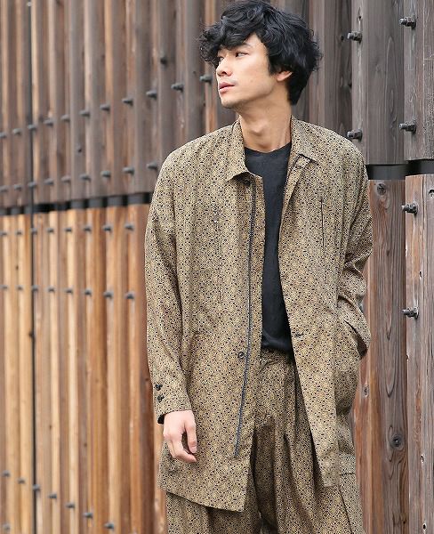 YANTOR.Geometric Long Jacket[Y183JK01/YELLOW]